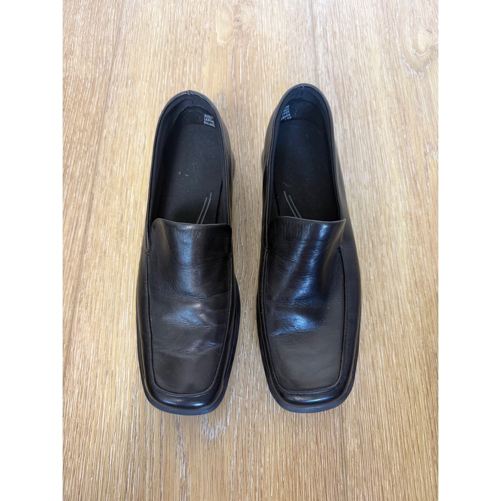 Rockport Womens Black Leather Square Toe Loafers Size 6.5M APW11591 Workwear